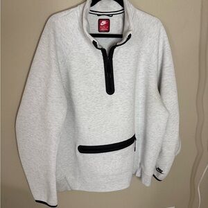 Nike XXL Half Zip Pullover Heather Gray Black Trim